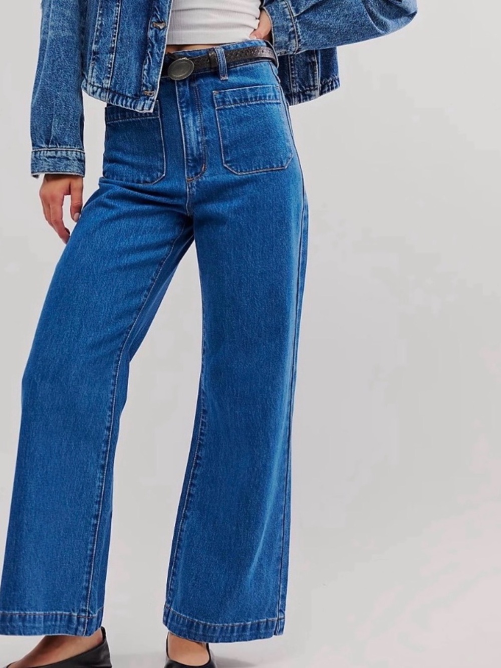 ROLLA'S High-Rise Wide-Leg Jeans in Blue